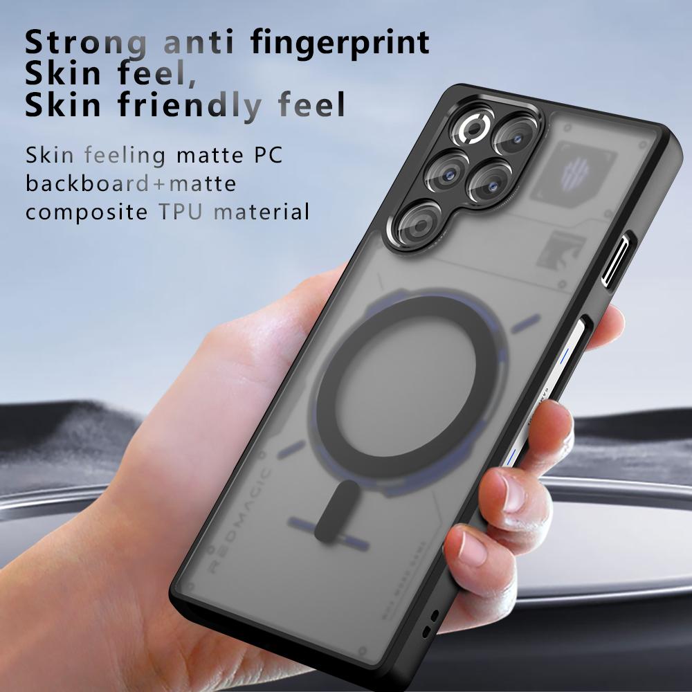 Case For ZTE Nubia RedMagic 11 Pro Plus Magnetic Wireless Charging Soft TPU Frame Hard Plastic Translucent Matte Phone Cover