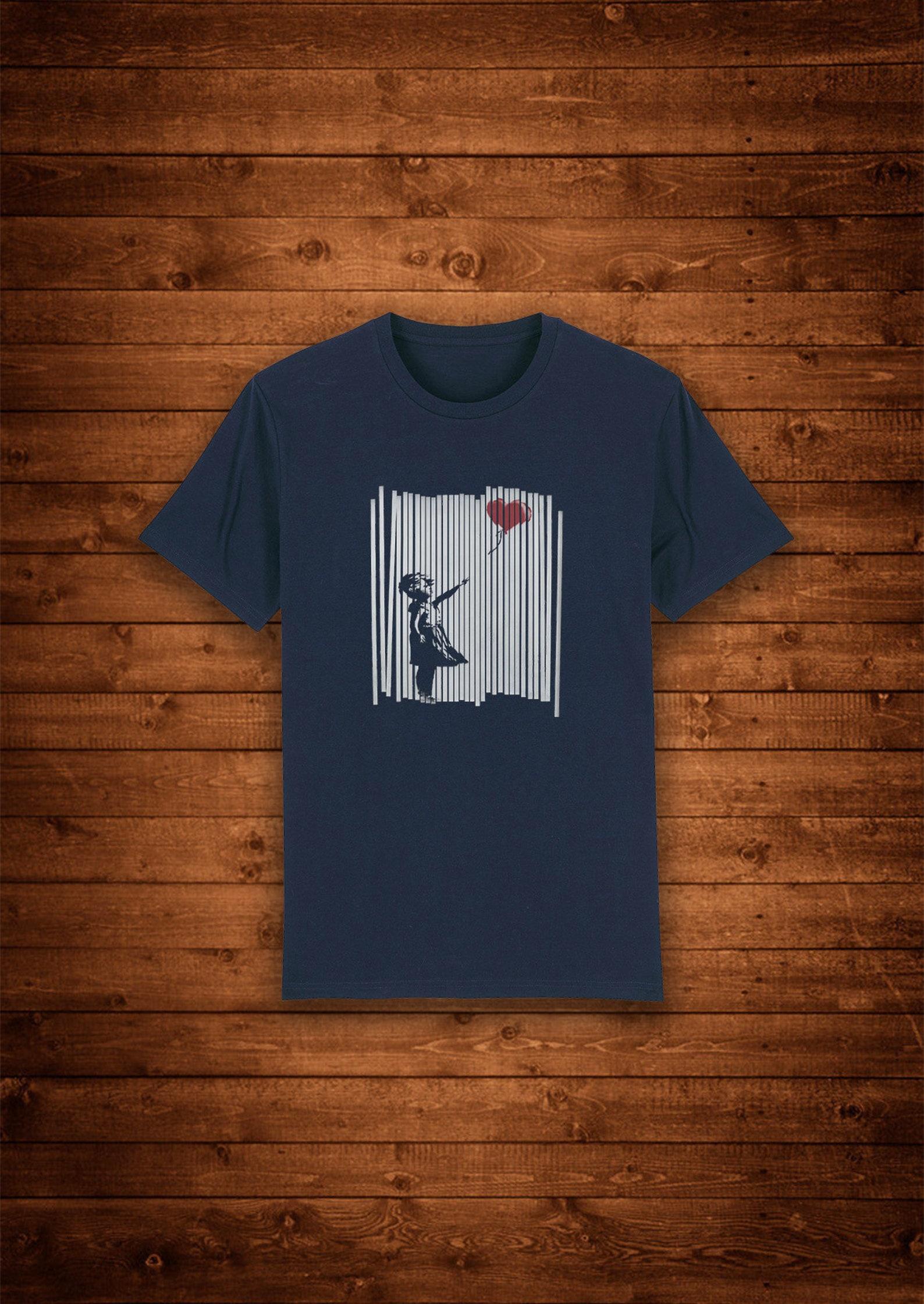Banksy Girl with Balloon Legendary Shredded Street Art / T shirt Unique Design Street Wear Art Urban Graphic Tees Top S