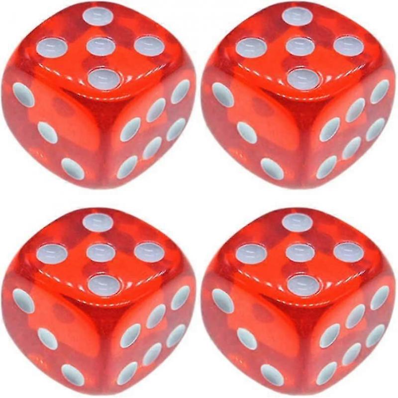 6 Sided Dice Set Dice Rounded Translucent Color Dice Board Game Teaching Math Dice Set (10 Pieces Red) Tw