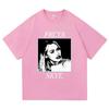 Freya Skye Vintage Halftone Porträt Grafik Unisex Schweres Übergroßes Streetwear Schwarzes T-Shirt für Musik & Popkultur-Liebhaber