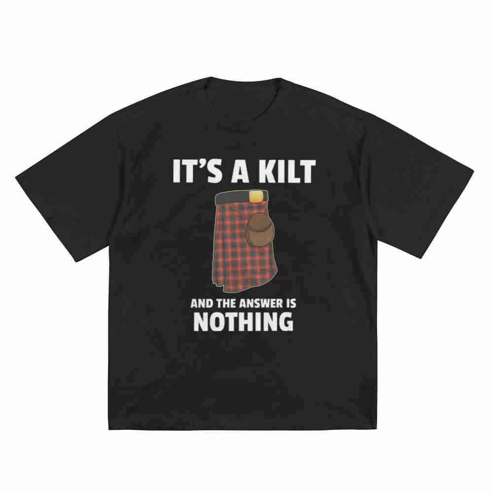Scottish Kilt Tartan Print Saying Short Sleeve Tee 100% Cotton T-Shirt
