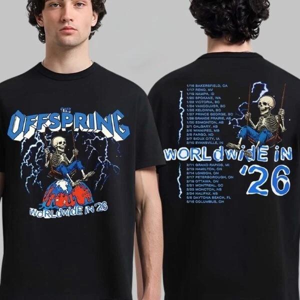 Футболка The Offspring Supercharged 2026 Tour с качающимся скелетом M