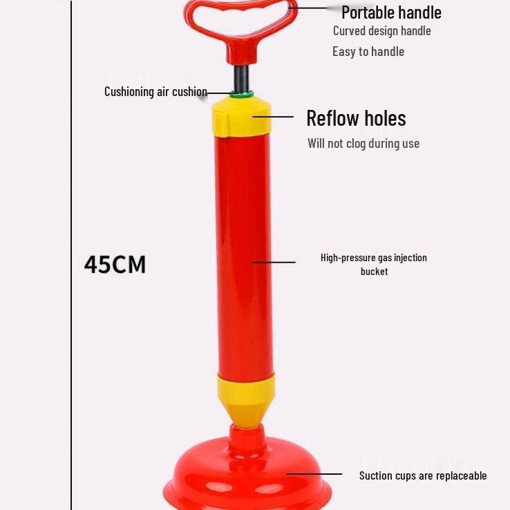 Strong Leather Toilet Plunger with Suction Cup - Unclogs Drains and Pipes