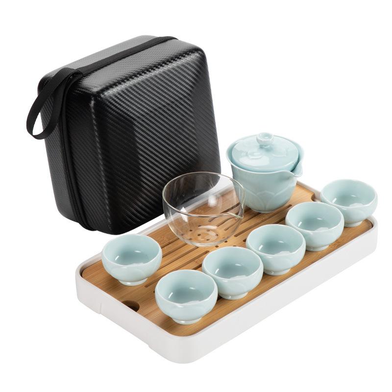 Travel Tea Set Portable Express Cup Car Mounted Outdoor Portable Tea Pot Tea Cup Ceramic Kung Fu Tea Set