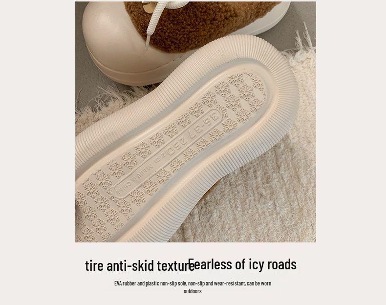 Women's High-Value Thick-Soled Cotton Slippers: Warm, Non-Slip, Fluffy, Height-Boosting for Autumn/Winter