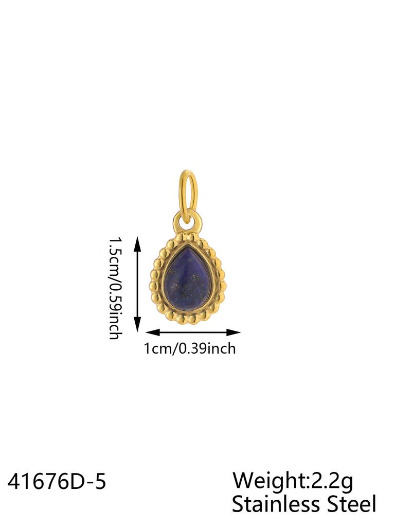 CARLIDANA Bohemian Gold Plated Stainless Steel Water Drop Shaped Natural Stone Pendant Fashion Charms Pendant for Jewelry
