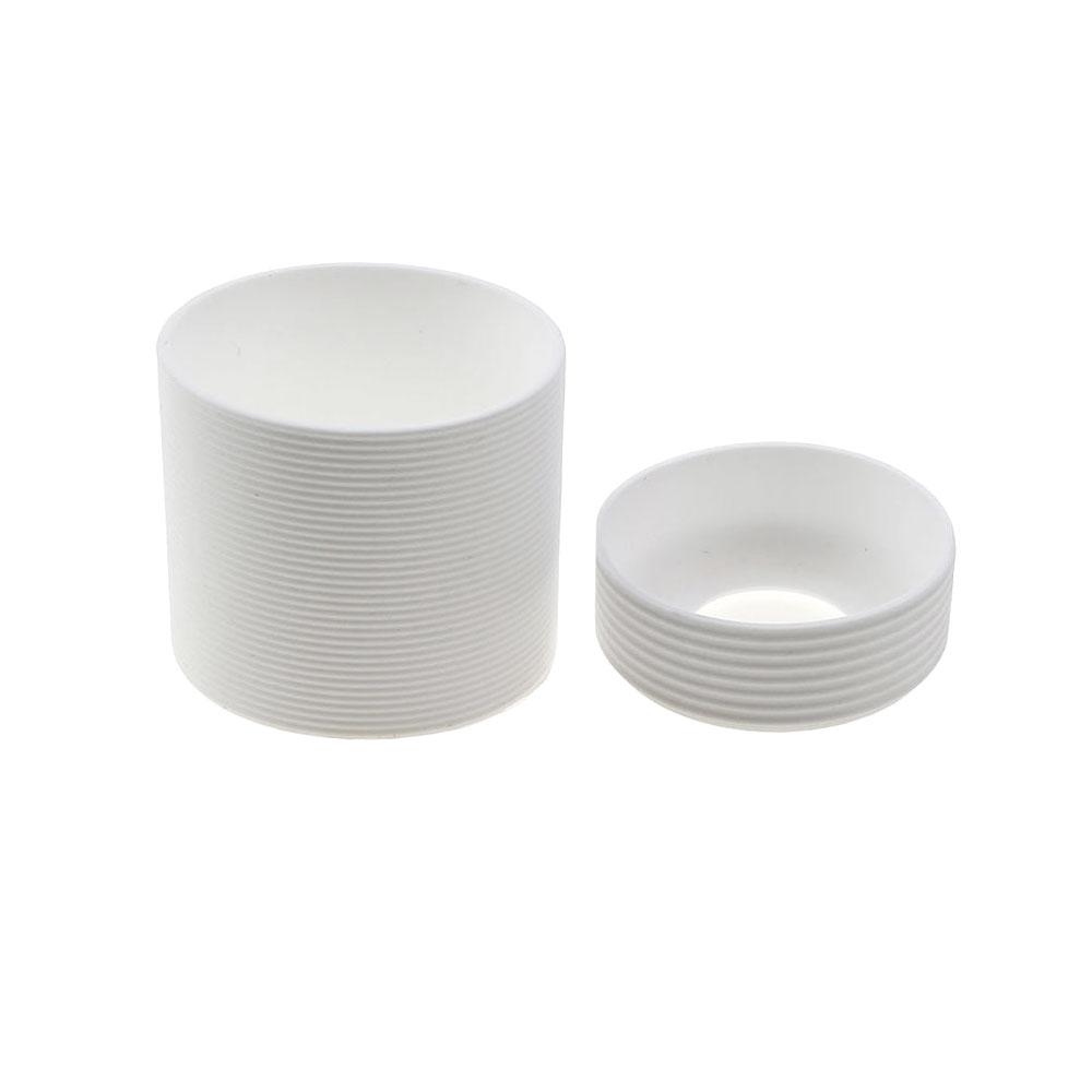 

Silicone World 2pcs/set 6.5CM Silicone Cup Cover Stripes Heat Insulated For Glass Cup Sleeve 65MM Silicone Cup Bottom Cover белый
