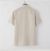 Men's Summer Thin Linen Tang Suit - Short-Sleeved Top for Middle-Aged & Elderly