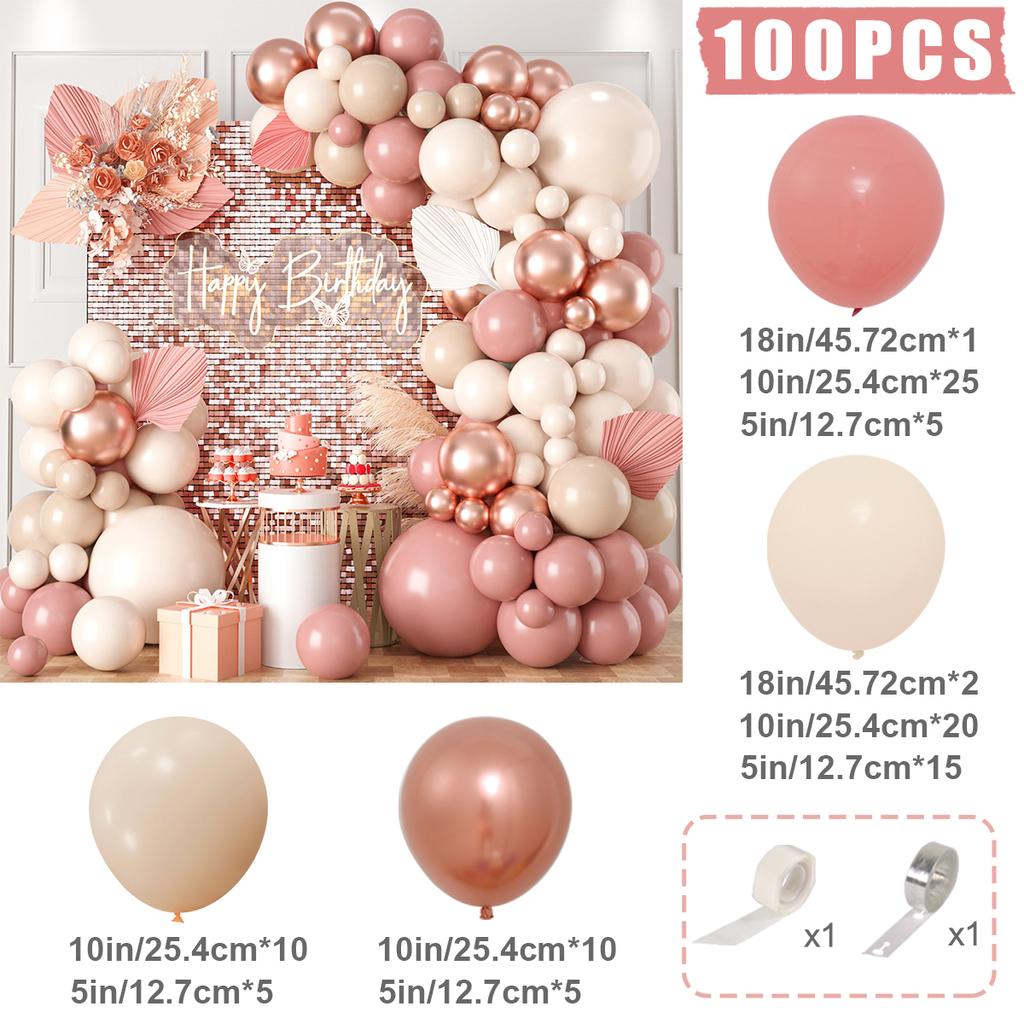 Retro Pink Pastel Macaron Balloons Garland Arch Kit Wedding Birthday Party Decoration Girls Baby Shower Rose Gold Ballon Chain