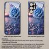 Blue Rose Evening Pattern 2D Phone Case for Samsung S26 S25 S24 S23 S22 S21 S20 A56 A55 A36 Tempered Glass Protective Cover