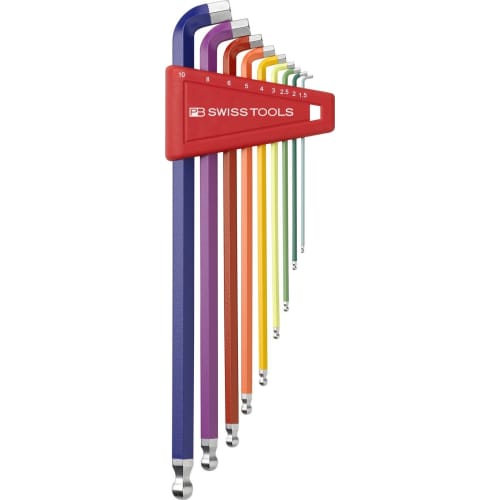 PB SWISS TOOLS PB Rainbow Short Head Hex Set (No Pack) 2212LH-10RB