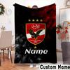 Custom Name Al-Ahly Club Crest Throws Blanket Flannel Blankets for Couch Bed Gifts for Men Women Picnic blanket Christmas fan gifts