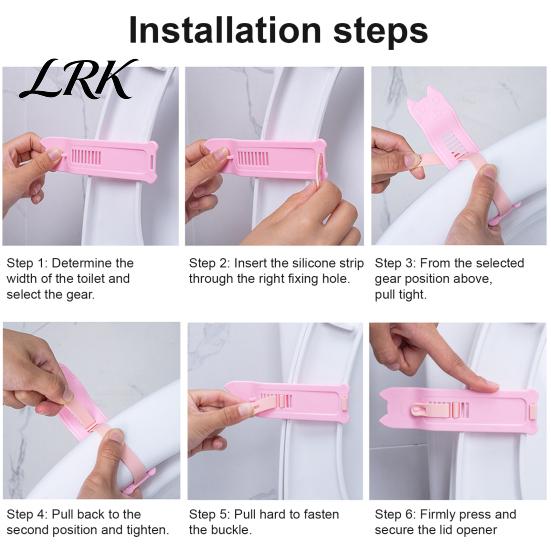 Public Restroom Tool Toilet Lid Lifter Handle, Durable Silicone Seat Lifte, Adjustable Universal Fit Easy to Install Lifter, for Sanitary Bathroom