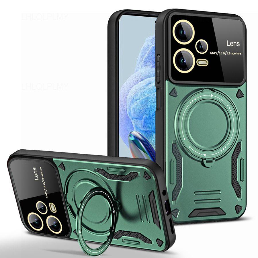 Rotating Bracket Big Lens Protection Cover For Xiaomi Redmi Note 14 10 11 12 13 Pro 5G 15 13T 15T 14T Poco F8 M8 C85 X7 C75 14C 13C 15C Armor Case
