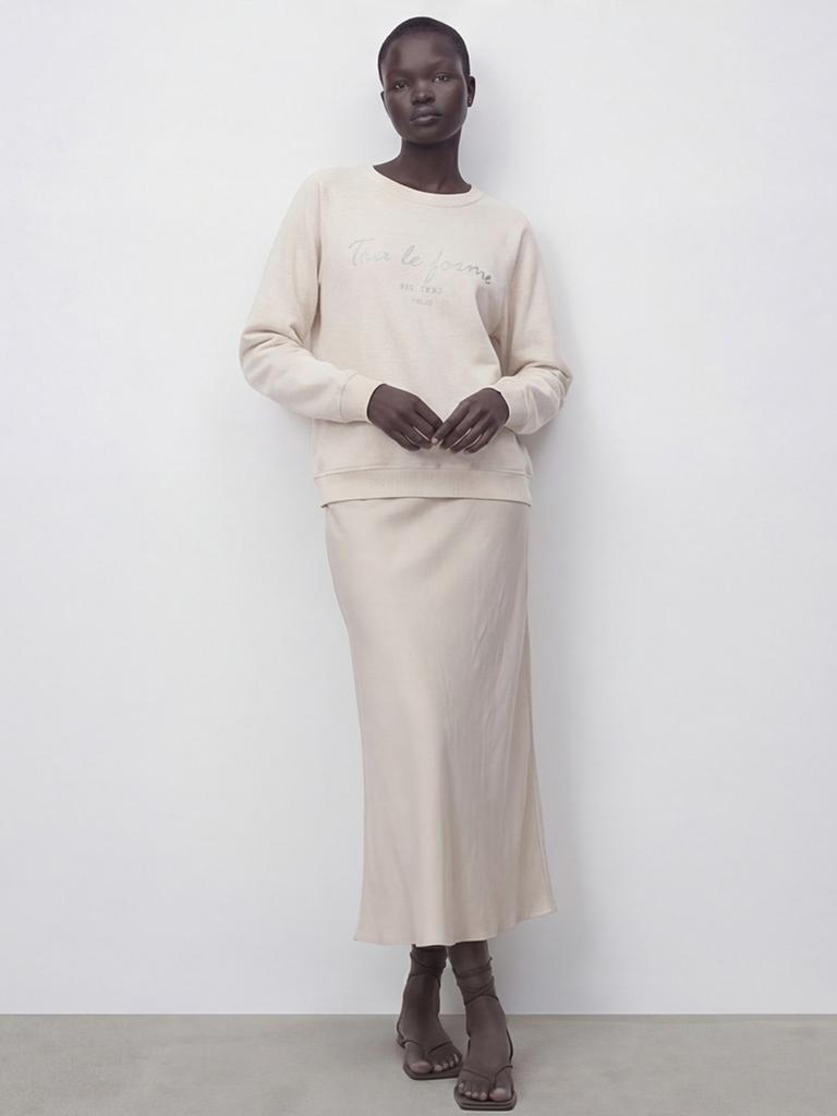ACUD Satin A-Line Skirt_Cream