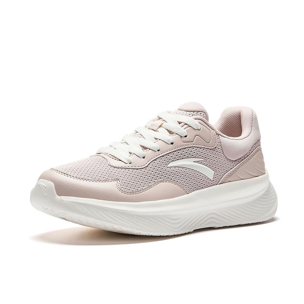 Anta Shock Absorbing Resilient Durable Womens Training Sports Low Top Running Shoes Women Sneaker Lotus-Gray Ivory-White 922537726-2
