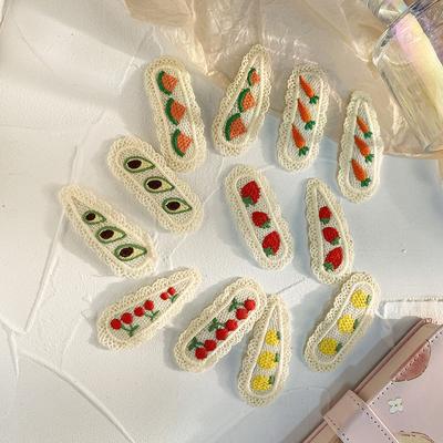 2/5 Τεμ. Υπέροχο Κλιπ Φράντζας Πλαϊνό Παιδικό Αξεσουάρ Μαλλιών Χαριτωμένο Κλιπ Μαλλιών για Νήπιο Κορίτσι Κορεατική Μόδα Μπεζ Χρώμα Φρουτώδη Φουρκέτα για Παιδικό Κορίτσι