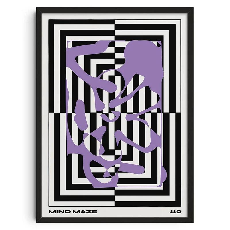 Vintage Classic Posters Retro Abstract Tin Signs Print Mid Century Wall Art Canvas Painting for Living Room Bedroom Home Decor