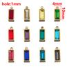2pcs Luxury Zircon Birthstone Charm Stainless Steel PVD Gold Plated Pendant 4x10mm DIY Bracelet Necklace Jewelry Accessories