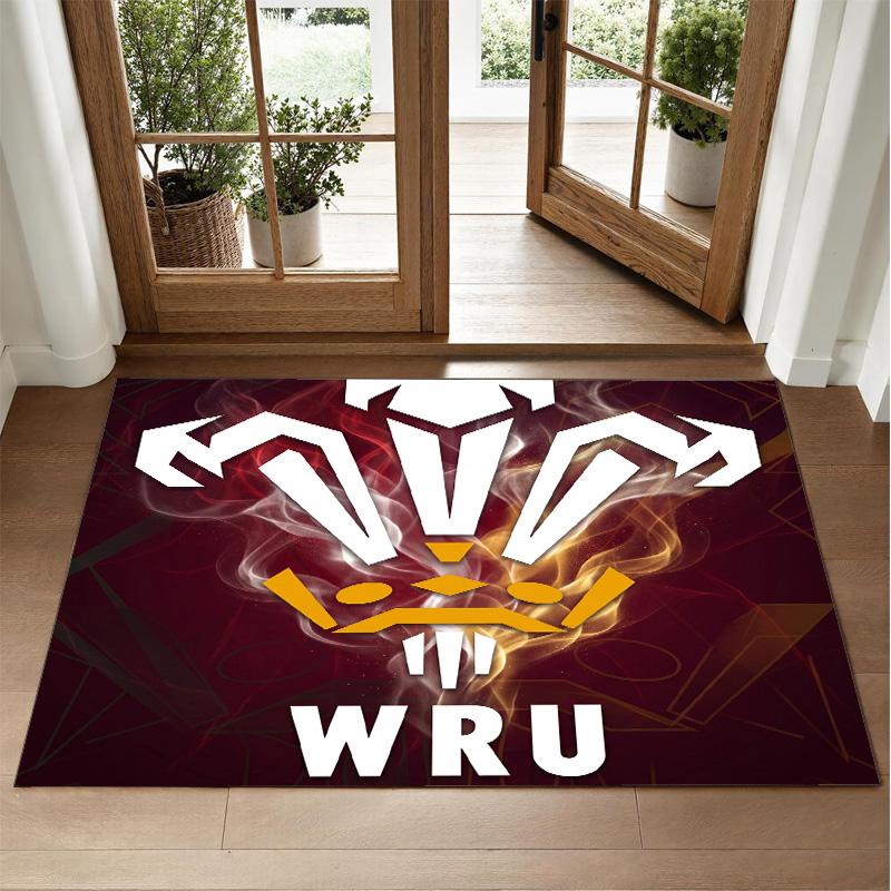 Wales Rugby Design Kristall-Samt Teppich Weiche Dekorative Matte für Schlafzimmer Eingang