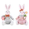 Vårkanin Docka Kaninfigur för Påskfestdekorationer Barnhelgpresent Färgglad Accent för Fönsterbräda Hylla