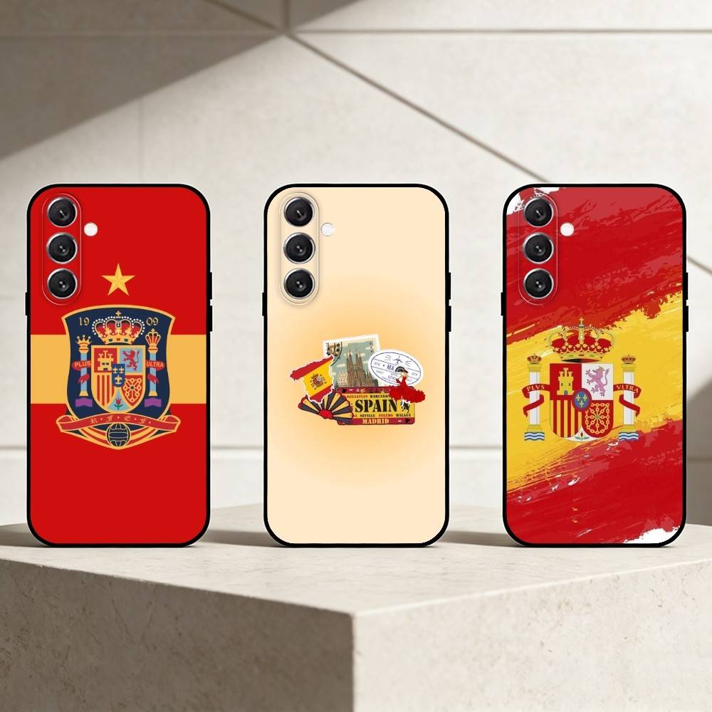 S-Spanish flag Phone Case For Samsung Galaxy A13,21s,22,31,32,52,53,71,72,73,Soft Black Cover