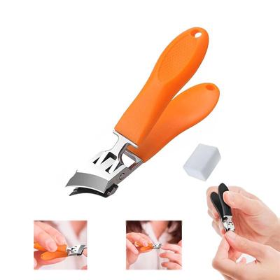 1/2Pcs Wide Jaw Opening Anti-Splash Slanted Nail Clippers Large Wide Jaw Opening Toe Nail, Ultra Sharp Stainless Steel Nail Clippers for All Nails