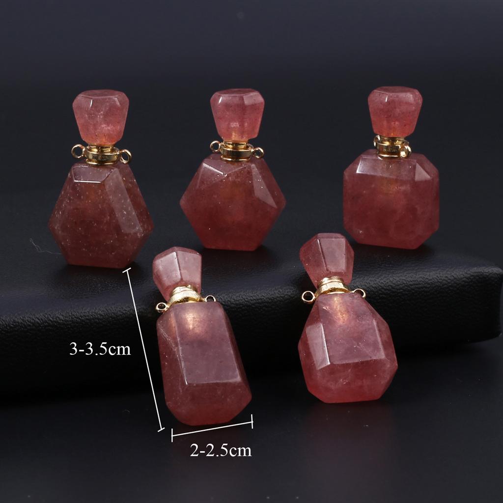 1 szt. Wisiorek z kryształu leczniczego Reiki w stylu boho, Równoważąca energia Kamień naturalny Amulety butelka na perfumy do DIY Naszyjnik Wisiorek Dekoracyjne akcesoria jubilerskie