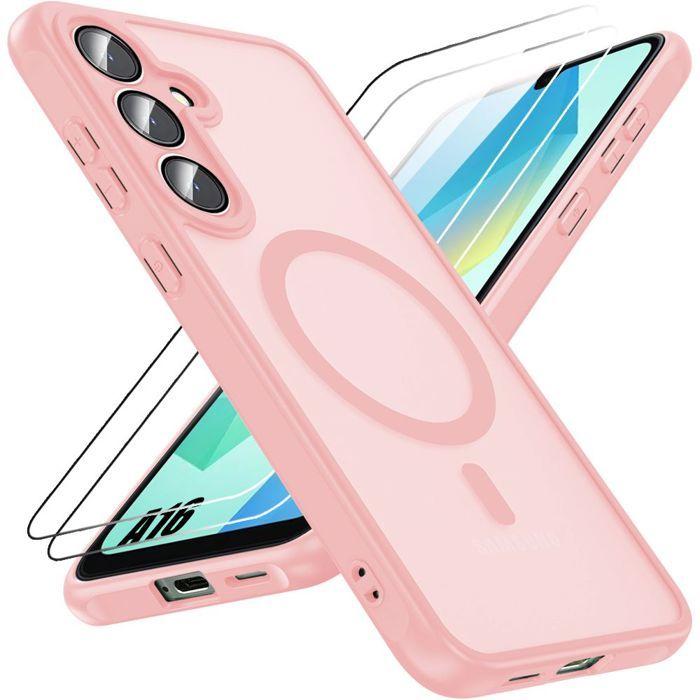 Coque de protection - BOOLING - Samsung Galaxy A16 4G/5G - Rose - 2 Verres Trempés - Antichoc