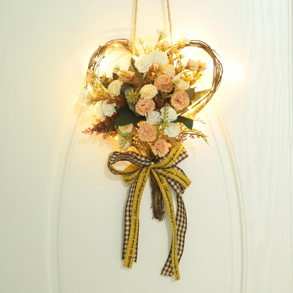 Carnation Flower Wreath Garland Silk Flower Front Door Wreath for Mother'S Day Decor Party