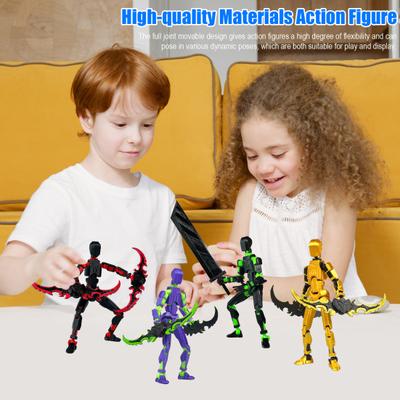 3D Printed Robot Action Figure with Accessories Movable Joints Robot Model Toy Articulated Dummy Figurine Decoration Ornament