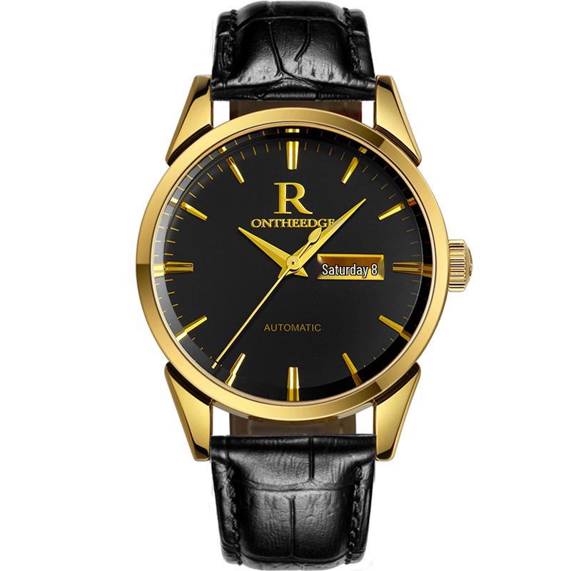 Ruizhiyuan Men's Waterproof Leather Strap Large Dial Watch