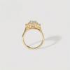 1 Piece of Gold Color Irregular Geometric Synthetic Zircon Ring for Women's Daily Wear Banquet Party Jewelry Gifts