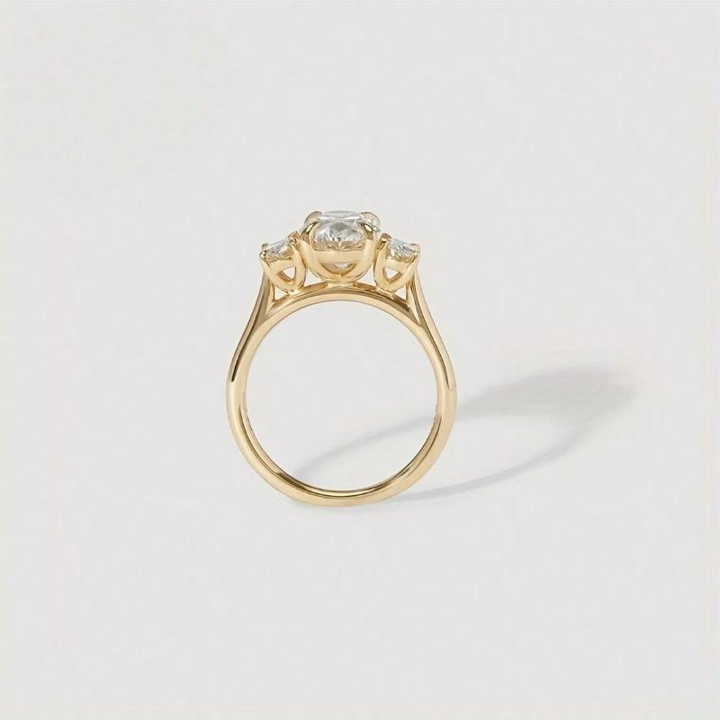1 Piece of Gold Color Irregular Geometric Synthetic Zircon Ring for Women's Daily Wear Banquet Party Jewelry Gifts