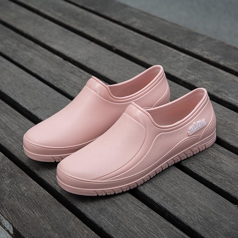 

Low-top water shoes women s short tube outer wear light-mouth rain shoes student fashion warm velvet rubber shoes low tube water shoes 36 рожевий