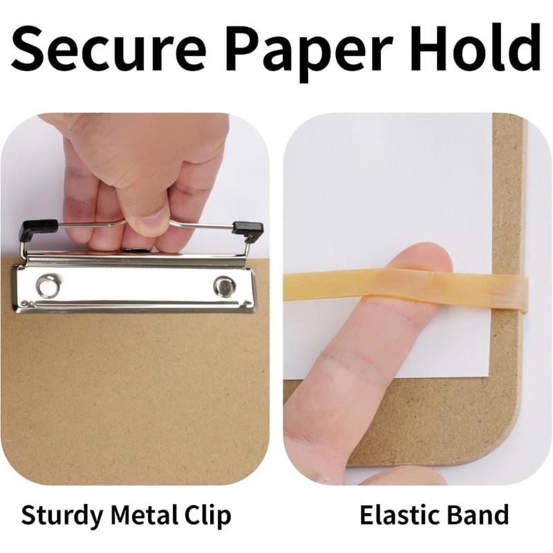 Art Drawing Pad Wood Sketching Board with Metal Clip and Elastic Band for Artist Beginner Sketching Oil Acrylic Painting