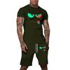 Herren Plus Size Lockere Passform Kurzarm T-Shirt und Shorts Set Lässiges Zweiteiliges Outfit mit Aufdruck Bequeme Passform