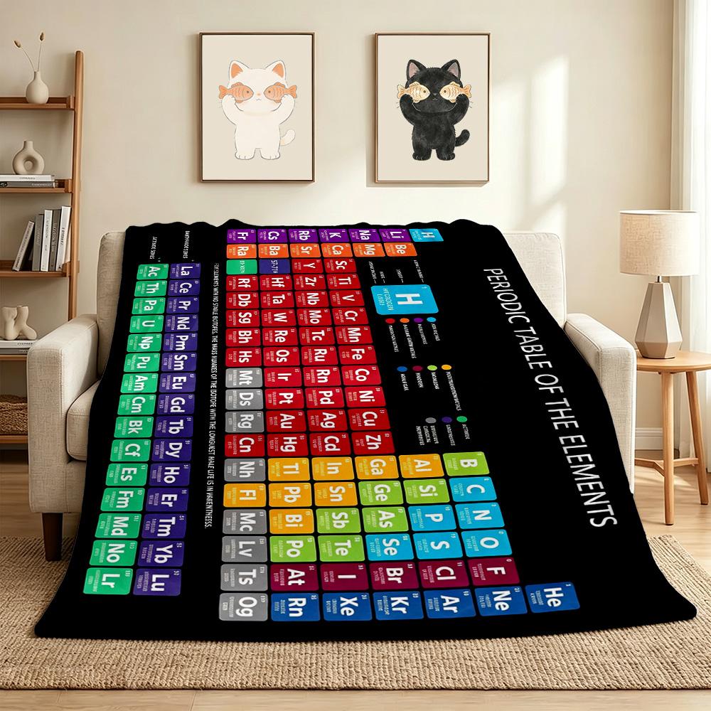 Periodic Table Flannel Blanket Throw Blanket Soft Warm Sofa Bed Camping home Decor Unique Christmas Gift C926839