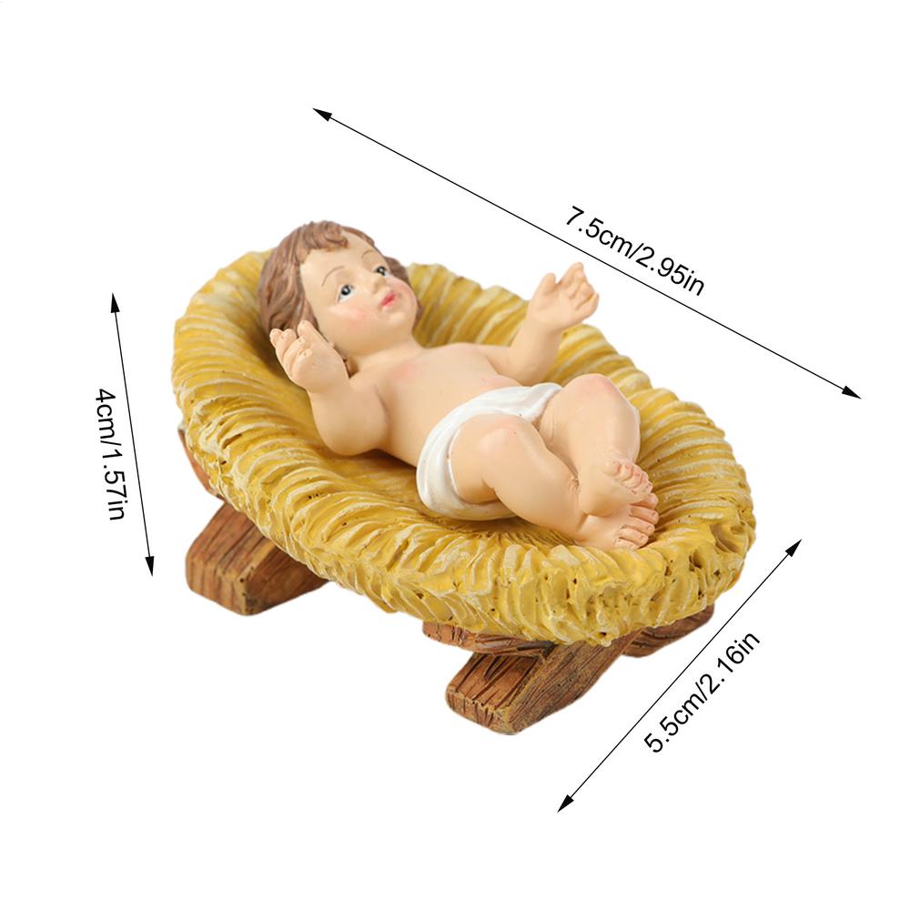 Christmas Baby Jesus Christ in Manger  Christmas Nativity Scene Baby Jesus Figurines set Church Nativity Scene Craft Decor