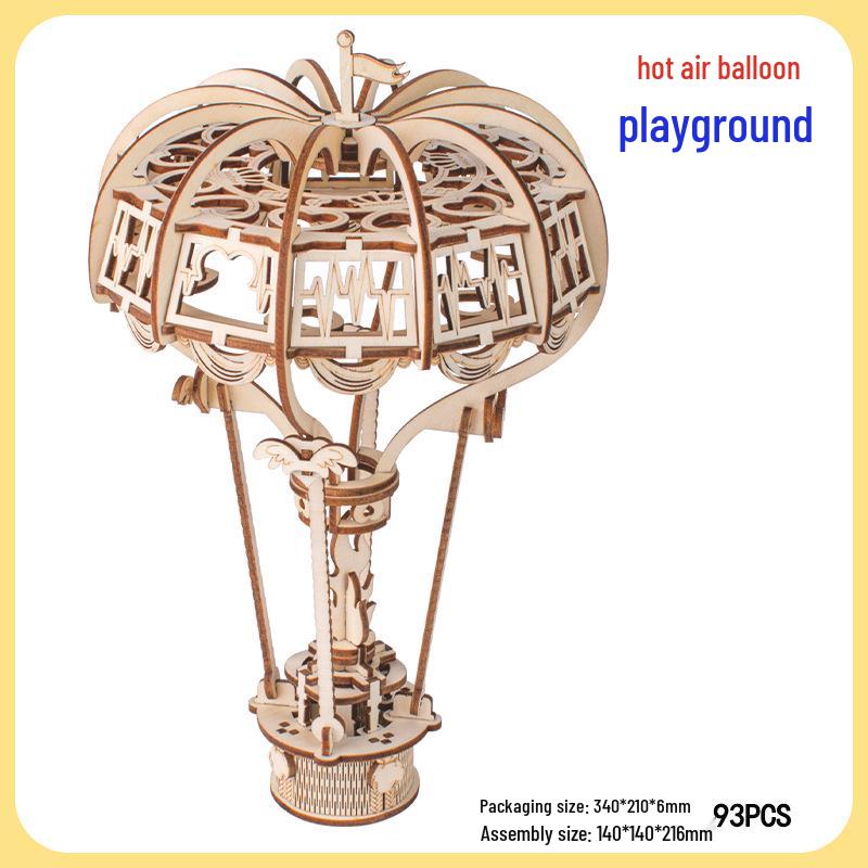 3D Wooden Steam Locomotive Puzzle Toy - DIY Handmade Model for Children