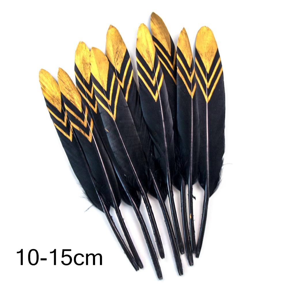 Black Gold Natural Goose Feathers For Needlework Dream Catcher Feather Crafts Jewelry Accessories Diy Decoration