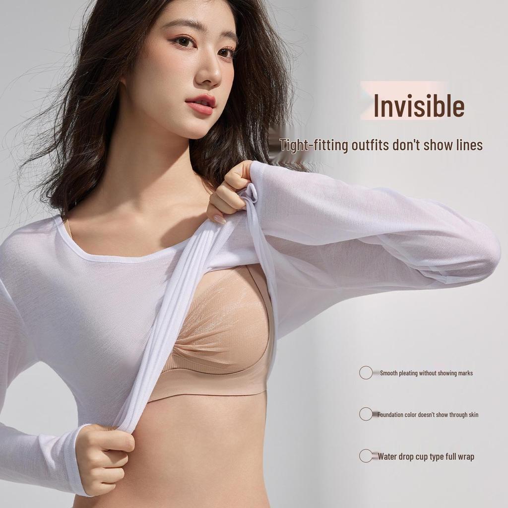 Sexy Lace Wireless Push-Up Bra for Small Bust – Skin Tone, Comfortable, Anti-Sagging Design