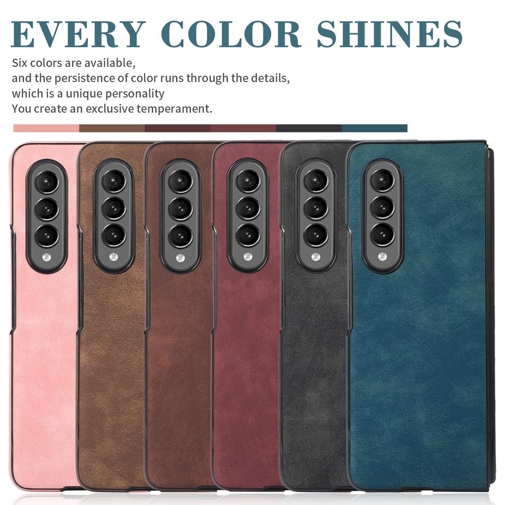 Luxury Retro Leather Phone Case for Samsung Galaxy Z Fold 4 Case Z Fold 3 Case Galaxy Z Flip 4 Case Z Flip 3 Anti-knock Cell Phone Protective Coque