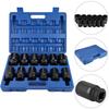 PBOHUZ Impact Sockets, 12-Piece 3/4-Inch Heavy-Duty Drive Deep Impact Socket Set (24-41mm), Chrome Vanadium Steel Professional Impact Sockets with Bla