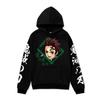 Anime Demon Slayer Hoodie Mens Winter Fleece Lined Oversized Casual Streetwear Pullover