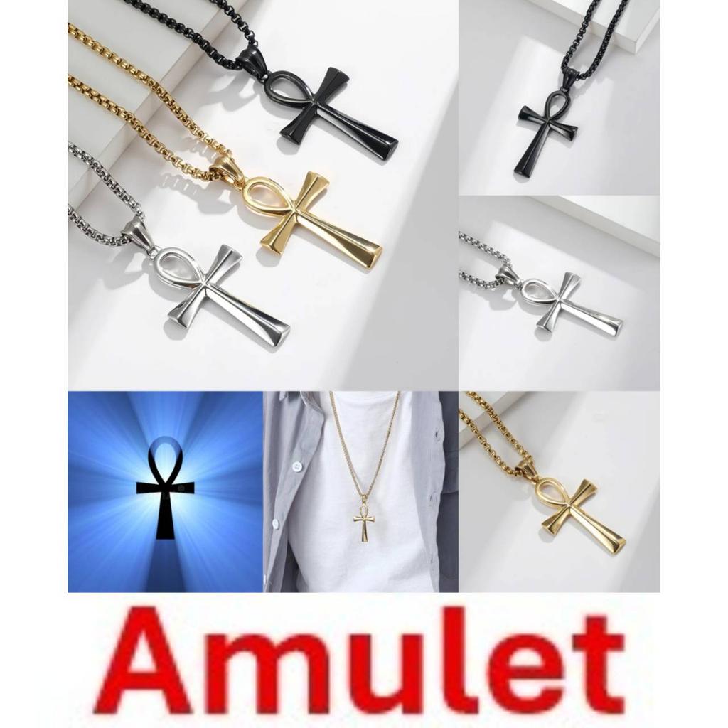 Necklace Vintage Pendant Amulet Talisman Ankh Cross Men Women Stainless Steel Egypt Egyptian Key Life Religious Jewelry Gift