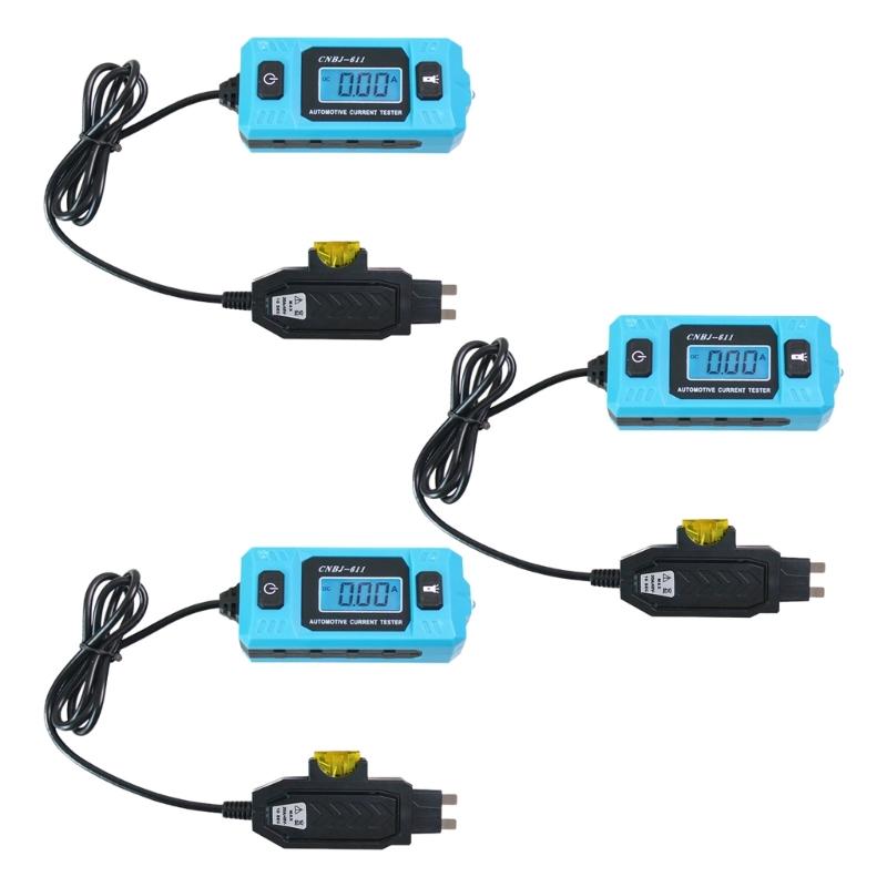 2/3pcs 12V/24V Car Current Tester Detector with Backlit & Flashlight 0.01-19.99A Automotive Fuses Circuit Analyzers Tool