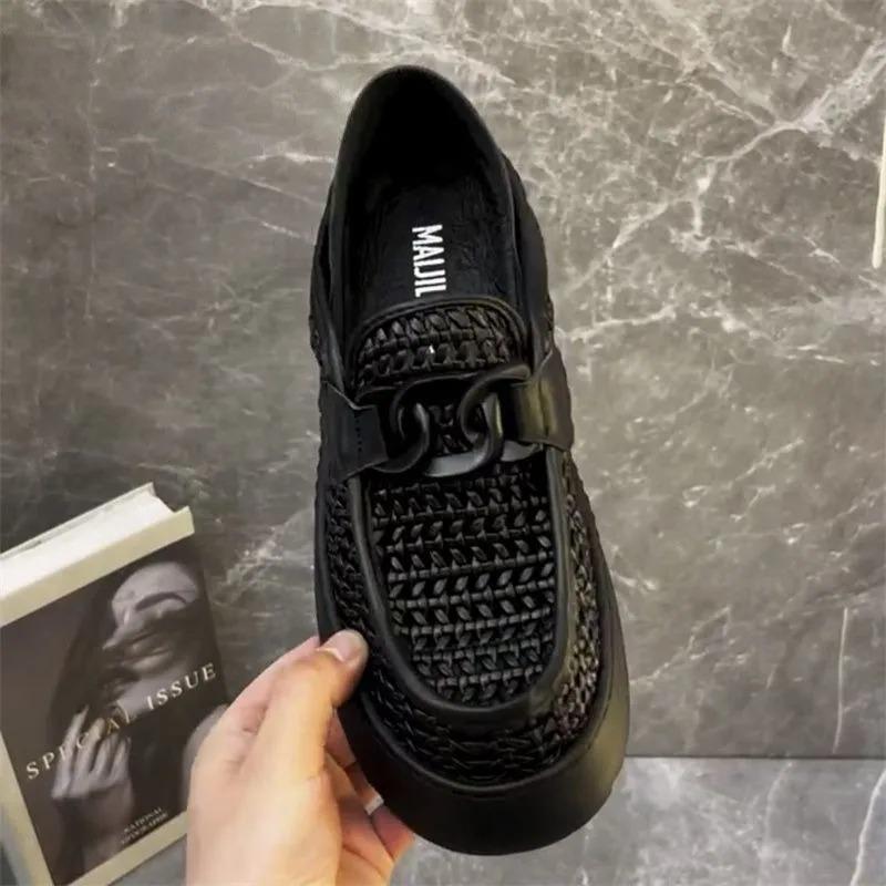 Black Brown Casual Business Loafers Man Platform Shoes Sandals Women Shoe Man Slip on Mules Half Shoes Man