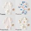 Baby Cotton Long Sleeve Romper With Snap Closure For Newborn Infants