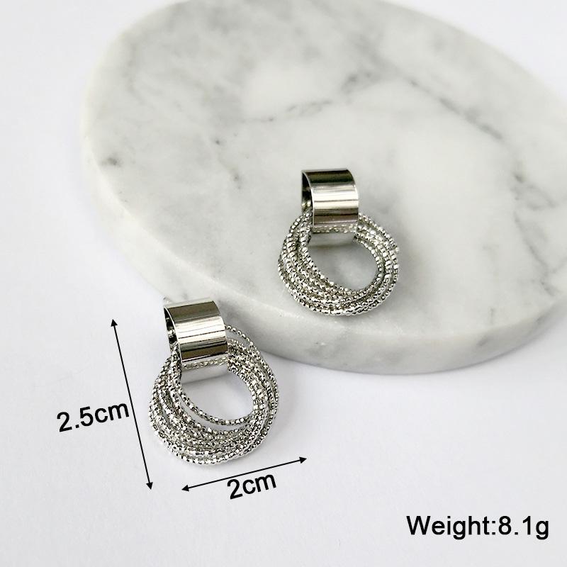 Boucles d'oreilles pendantes torsadées en métal pour femmes, couleur or, alliage enveloppé, déclaration géométrique irrégulière, oreille féminine, zircon, pendientes mujer